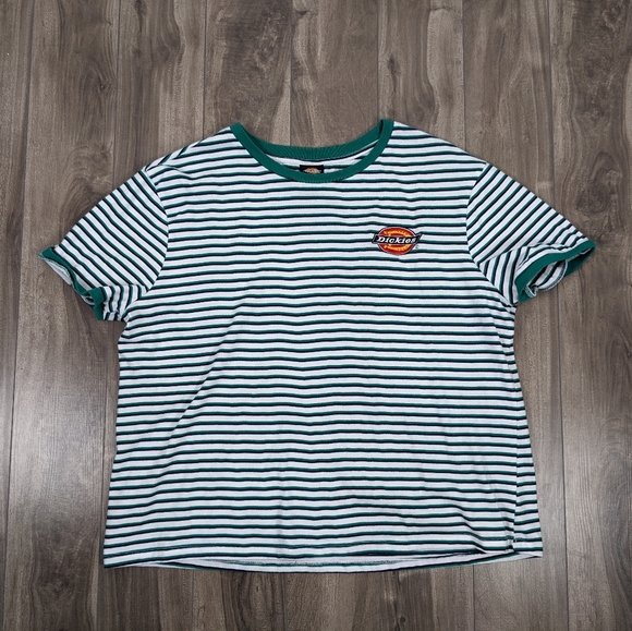 Dickies Tops - Dickies Extra Large Striped T-shirt White Green